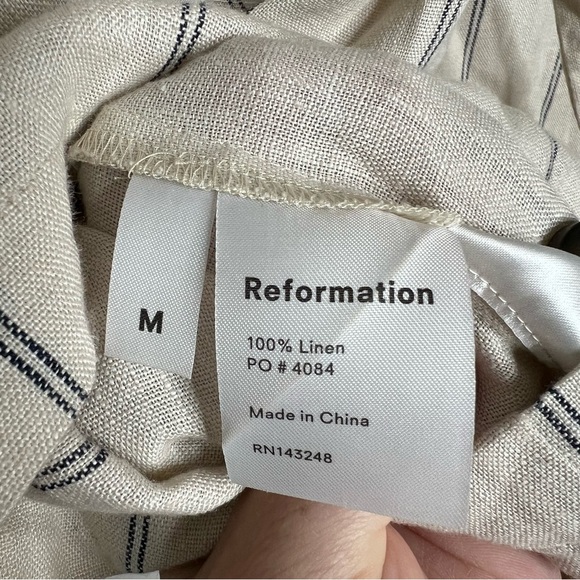 Reformation Cayman Mini Dress Cream Linen Button Down Tank Sleeveless Size M - Picture 11 of 15